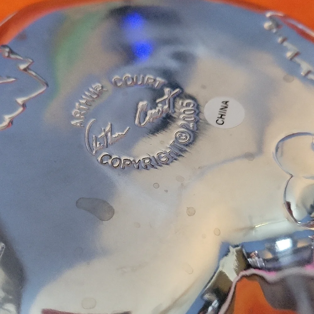Arthur Court Silver Heart Bowl Grape Vine